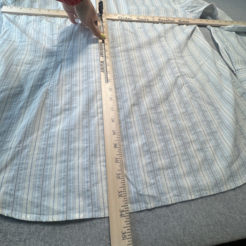 St Tropez Kiwi Mens XXXL Blue White Dobby Striped Long Sleeve Button Down Shirt - Picture 2 of 7